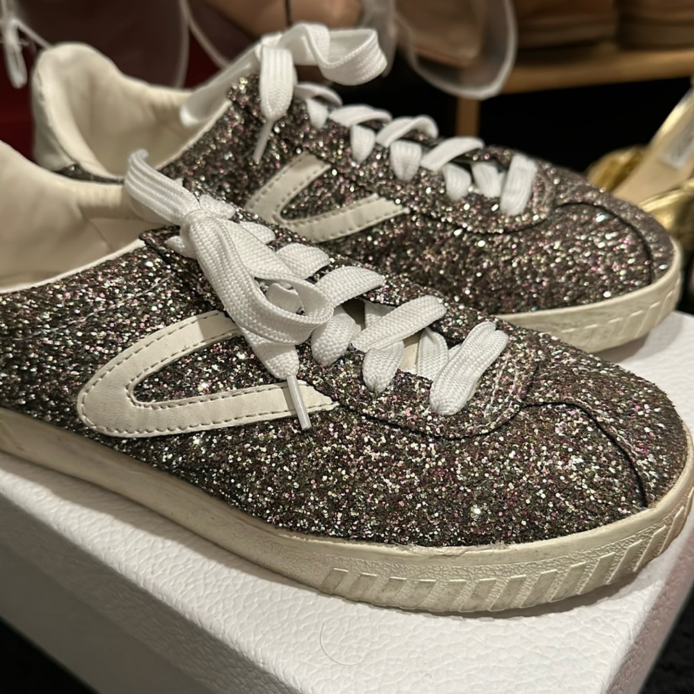 tretorn Women's Camden Glitter Lace Up Sneakers